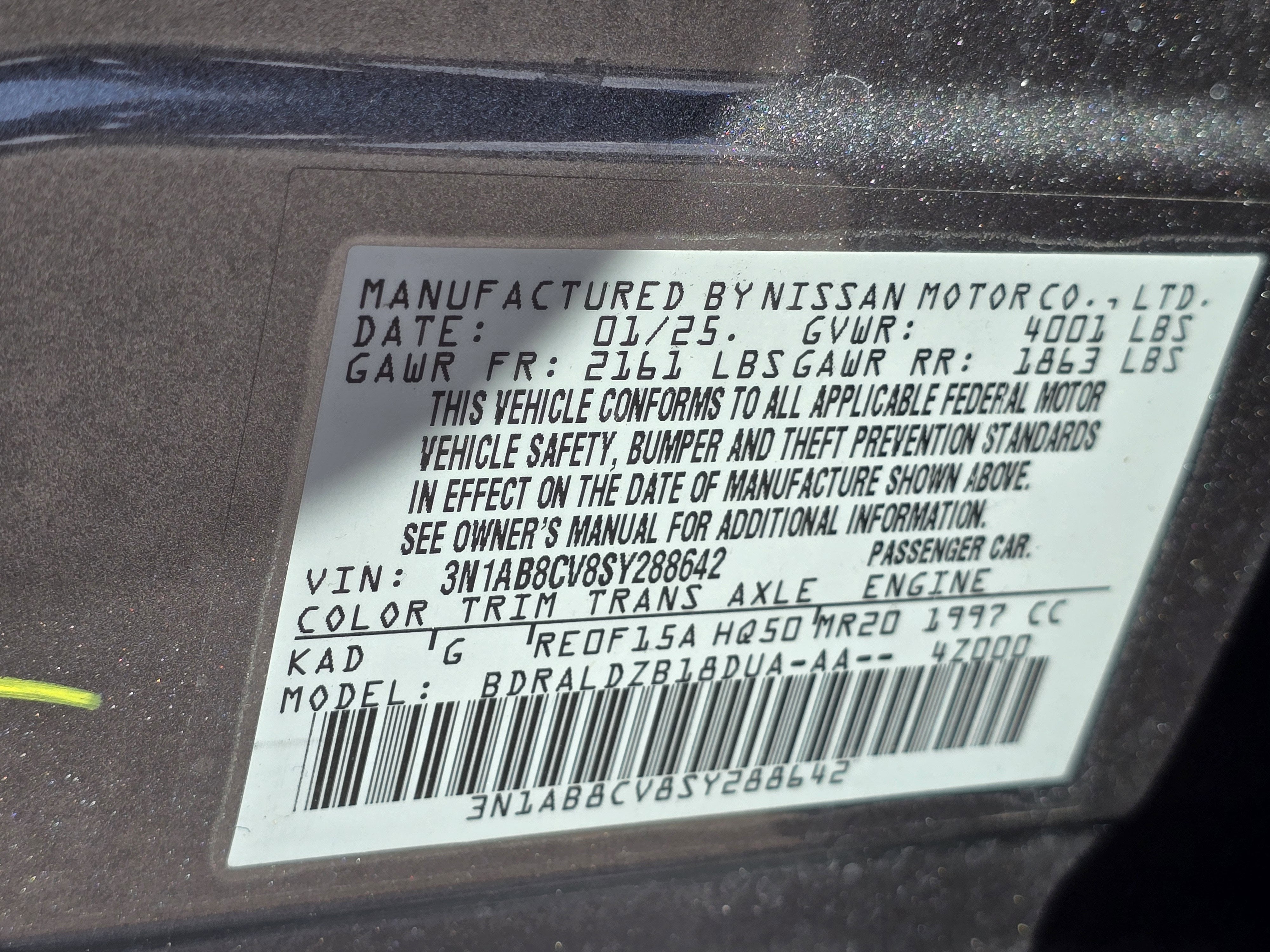 2025 Nissan Sentra SV