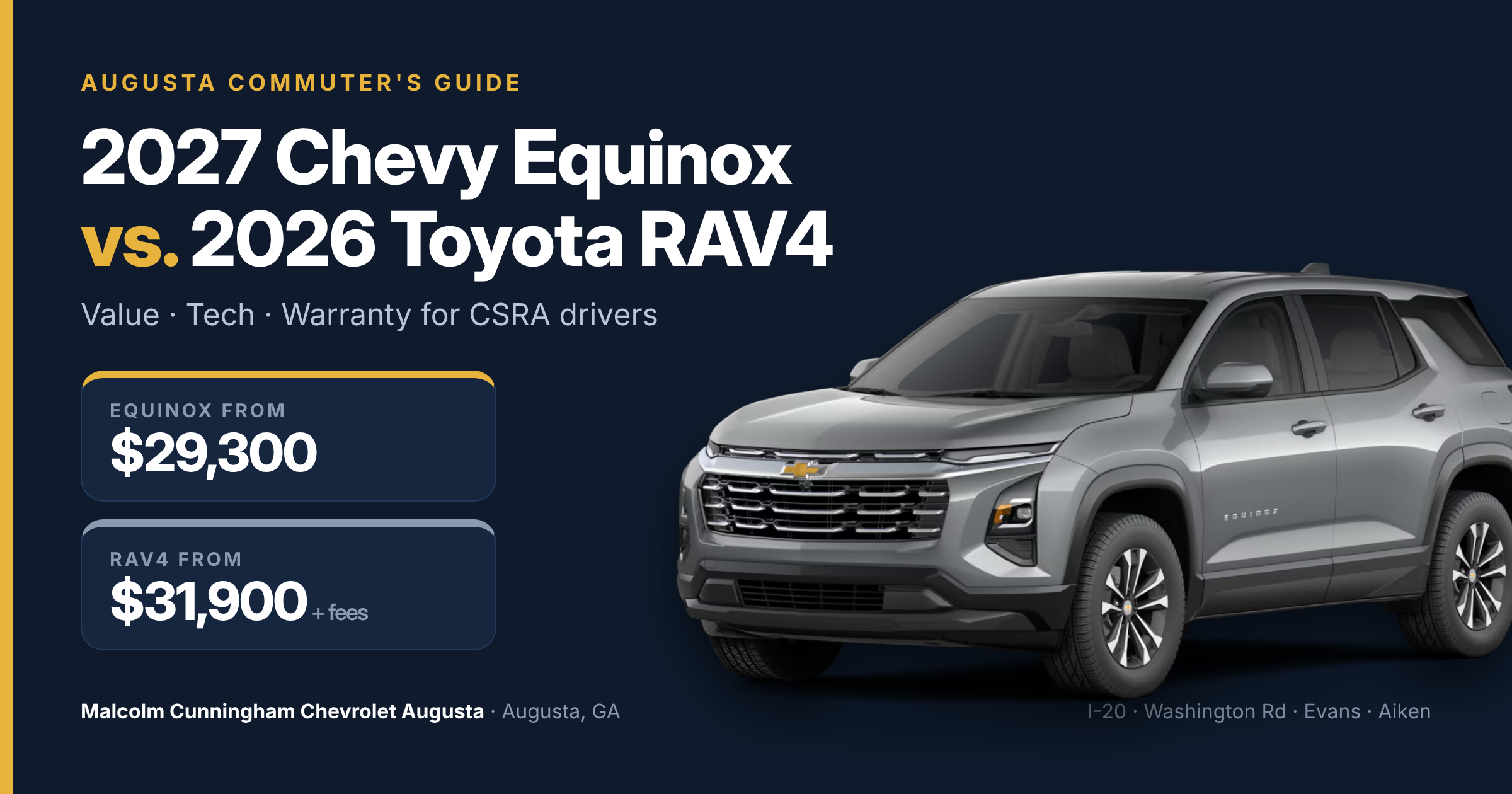 2027 Chevy Equinox vs. Toyota RAV4: Value, Tech, and Warranty Comparison for Augusta Commuters
